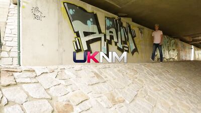 Gang Bang in the City: A Dark-Skinned Man Gets Sucked Off by a Street Dog