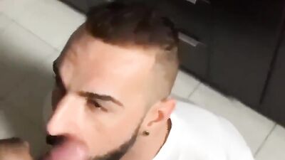 Gay Porn: A Hot Cum Swallowing Session with a Handsome Bearded Man