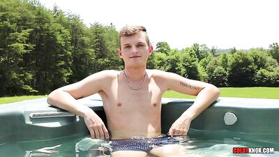 Gay Porn Video: Young Man Masturbates in His Garden Swimming Pool with Colby Knox ==================================================================