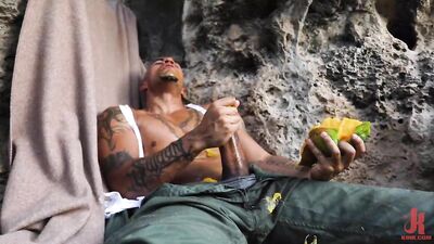 Man vs Wild: The Gay Porn Parody - Masturbating Skinhead with a Bald Head