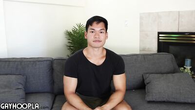 Asian Hottie Gets Down and Dirty: Muscular Korean-American Actor Pleasures Himself After a Workout!