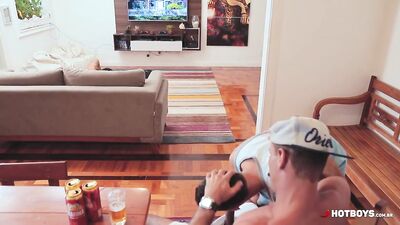 Gay Porn Video: Dad Banging Sons Best Friend while Studying with Him