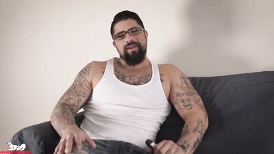 Badboy Masturbation: Alpha Male Ryan Bones Tugs His Own Cock In Solo Porn Shoot For BadPuppy