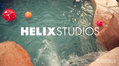 Young stud with a hot body takes on an eager bottom in the poolside passion