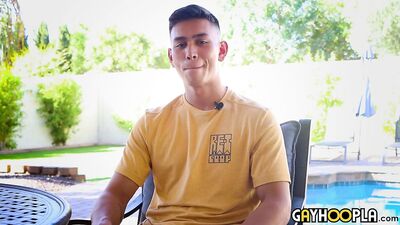 Bronzed Adonis Unleashes Torrent of Cum on Gay Hooplas Hottest Model Yet!