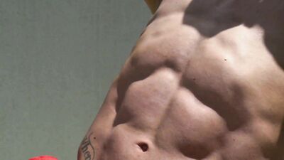 Bodybuilders Muscular Thrust: Sperm-Splashing Anal with a Young, Blindfolded Twink