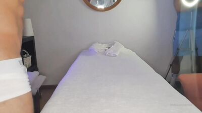 Muscle-bound Masseuses Big Cock Pleasures Gay Client in Erotic Massage