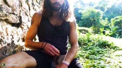 Jungle Exhibition: Jeans Hairy Handjob in the Tropics