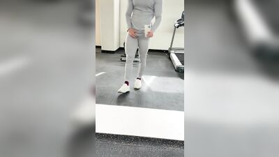 Gay Gym Muscle Worship: Sucking My Boyfriends Cock Through His Spandex Workout Gear