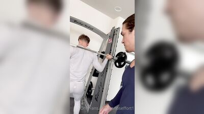 Gay Gym Muscle Worship: Sucking My Boyfriends Cock Through His Spandex Workout Gear