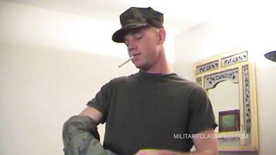 Military Muscle Sucked by Handsome Straight Guy