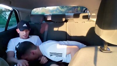 Gay sucking in car outdoor