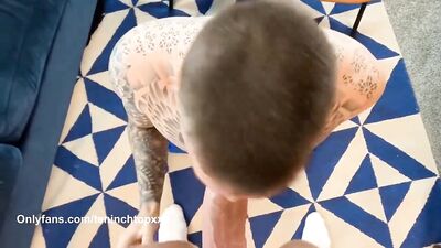 MONSTER COCK DADDY walks in and finds Leon Teal on all fours ready for a pounding!