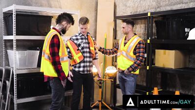 HETEROFLEXIBLE - Blain O'Connor & Coworker DESTROY Newbie Jonathan Taylor's Twink Ass! DOUBLE ANAL