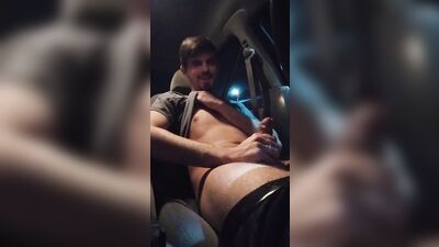 Jacking off in my CAR in PUBLIC! Dirty talking and moaning loud like a slut until I eat my own cum!