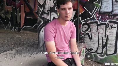 CZECH HUNTER 555 - Shy Amateur Dude Sucks And Rides A Stranger's Big Cock In The Forest