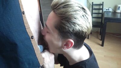 young Russian guy gives mouth to his best friend and cums in his mouth