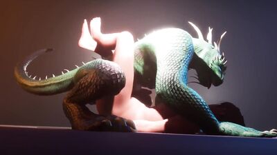 Scalie Reptile (Corbac) Orgasms Together with Guy (Gay Sex) | Wild Life Furry