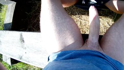 Caught by a jogger just when I cuming...Risky public/outdoors
