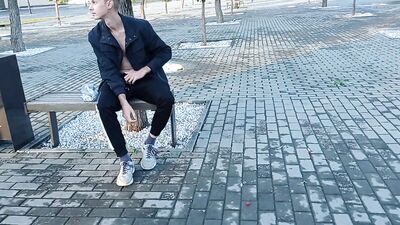 guy jerks off near the plant. EXTREME