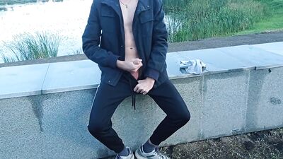 guy jerks off near the plant. EXTREME