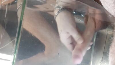 Russian guy powerfully ejaculates cum into water