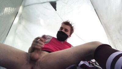 Hot in the middle of a soccer tournament! I hide in the tent and enjoy :)