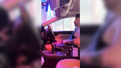 Getting The Car Washed with a Massive Butt Plug Up My Ass