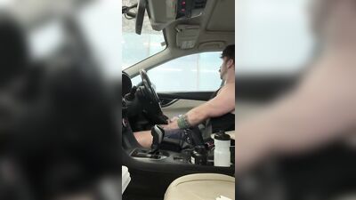 Getting The Car Washed with a Massive Butt Plug Up My Ass