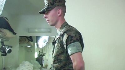 MARINE POMPÉ: A Soldiers First Time Sucking Cock