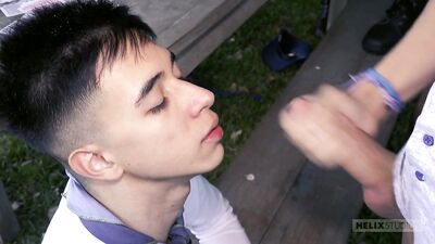 BIG CAMPOUT ORGY! Young naked scout camper gets fucked in the woods!