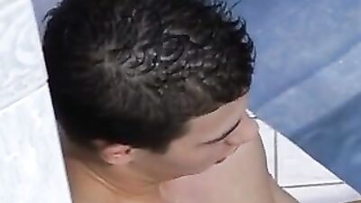 Gay Porn Pool Party: Bareback Sex in the Saunas Swimming Pool