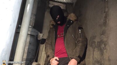 Straight Guy in Real Suit Jacket Jerks Off in His Apartment Basement