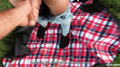 Outdoor Hunger Games: Czech Hunter Pursues Rural Hottie