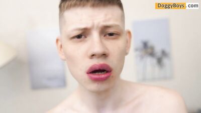 Young Blonde Cumslut Shoots his Load in a Spectacular Ejaculation!