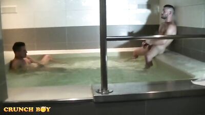 Gay Hot Tub Adventure in the Sauna Jacuzzi, Starring Ricky Blue and Juan Pérez