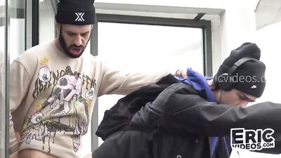 Gay Porn Scandal! Romeo Davis Gets Caught Blowing His Man-Servant on the Balcony!