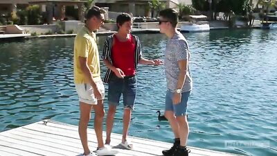 The Cute Loner - Three Gay Porn Stars Exploring Arizonas Lake House