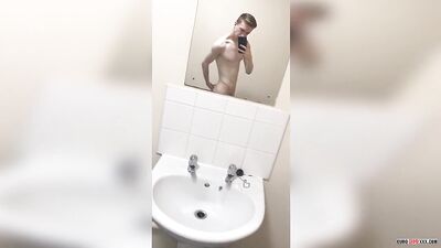 Young Gym Twinks Shower Room Self-Stroking Session - Alexander Light