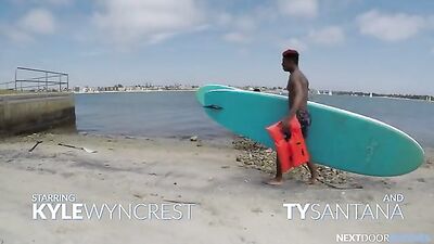 Pound Me Hard on the Paddleboard - Gay Interracial Blowjob and Rimming HD Movie
