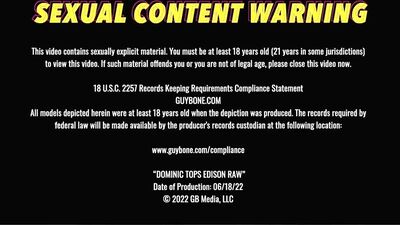 Blindfolded Edison Garett gets dominated by Dominic Cain in a fiery bareback scene