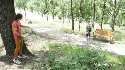 Bareback Blowjobs in the Woods with Jake Olsen and Curtis Cameron