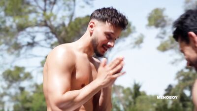 Cruising in a Montpellier Park with Stallion Fabio - A French Athletes Adventure