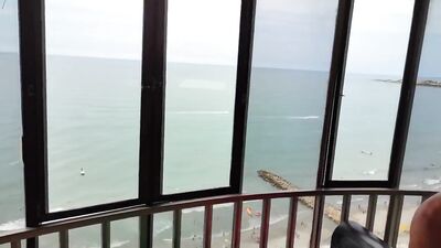 Latin Lust on the Balcony - A Colombian Stallion and His Latin Lovers Take On The Beach