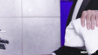 Bathroom Boy-Toy: A Tuxedod Tip Leads to Raw Ass-Rimming!