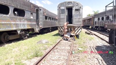 Train Seduction - Mr. BumBums Brazilian Ass Tightly Sucked In Public