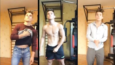Group Jax at the Gym - Three Cum Shots in Simultaneous Orgasms!