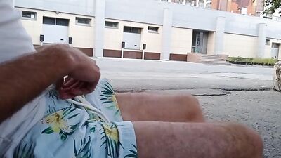 The guy masturbates in public. Extreme