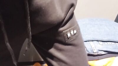 depraved bully jerked off in the store