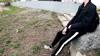 I saw a handsome guy in the parking lot and got very excited. Extreme cumshot